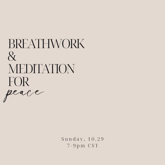 When the world feels heavy and broken, we turn in. 

Join me for this special donation based breathwork and meditaion class this Sunday, 10.29

100% of the funds raised will go directly to @magen_david_adom_america and @medicalaidpal 

In moments of despair, the only antidote is action.

I hope you’ll join us as we come together in community, in prayer, in breath, in meditation and in peace.

If there has ever been a time to hold space for each other, for our world, and our faith, it’s now.

The link to register is in my bio, as well as in stories.

No prior meditation or breathwork experience needed.  ALL are welcome.

*the class is recorded and emailed out for anyone who can’t join us live, or would just like to donate.

praying for peace, for all 🕊️