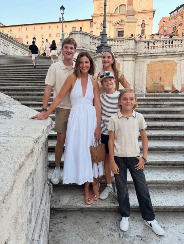 So many thoughts and feelings after 48 hours in Rome. 

JP and I are taking the kids on the same exact trip we took over a decade ago to celebrate our 10 year anniversary.  We’ve rescheduled this trip so many times (becuase that’s just life) so it feels really special to finally be here. (The last photo is off J and I in Rome 10 years ago….we were babies)

At dinner last night I was saying to the kids that I hope one day that are blessed enough to sit at a table surrounded by people they love and be able to realize how lucky they are.  Life moves so darn fast and motherhood is so flipping hard and then you have these moments where you’re sitting across the table from the people you created watching them laugh together and you think……I did that.  I helped raise these incredible humans and you get to sit back and watch them just be their amazing selves, in a foreign country, laughing and talking together - and for a moment you feel like everything is ok.  And that maybe you did something right in life. 

I heard someone once say that they travel not to get away from their kids - but to get away from everything in life that takes them away from being present with the people they love.  Life is full and busy and sometimes really hard and overwhelming - and maybe that’s what trips like this do.  Strip it all so you can truly be present for what matters most. 

Life is short.  Take the trip.

Ok, enough rambling from me….off the Florence 🤍